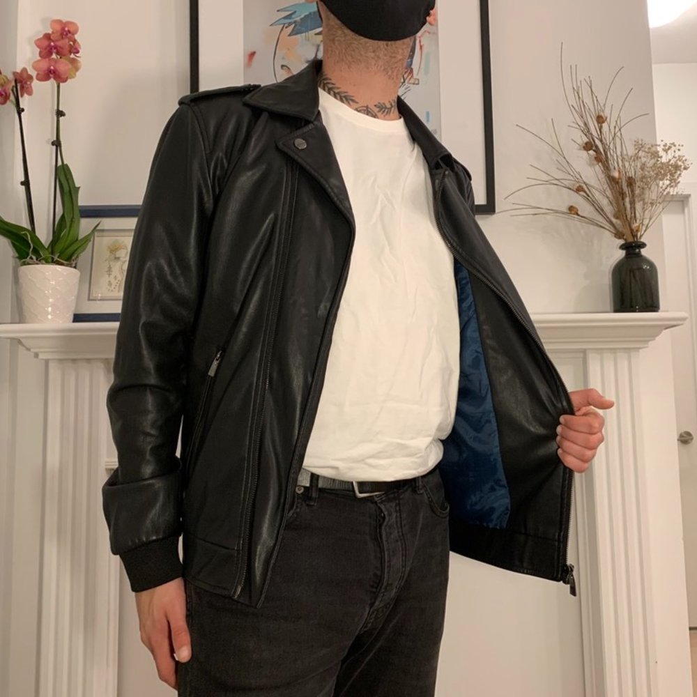 Faux-leather jacket